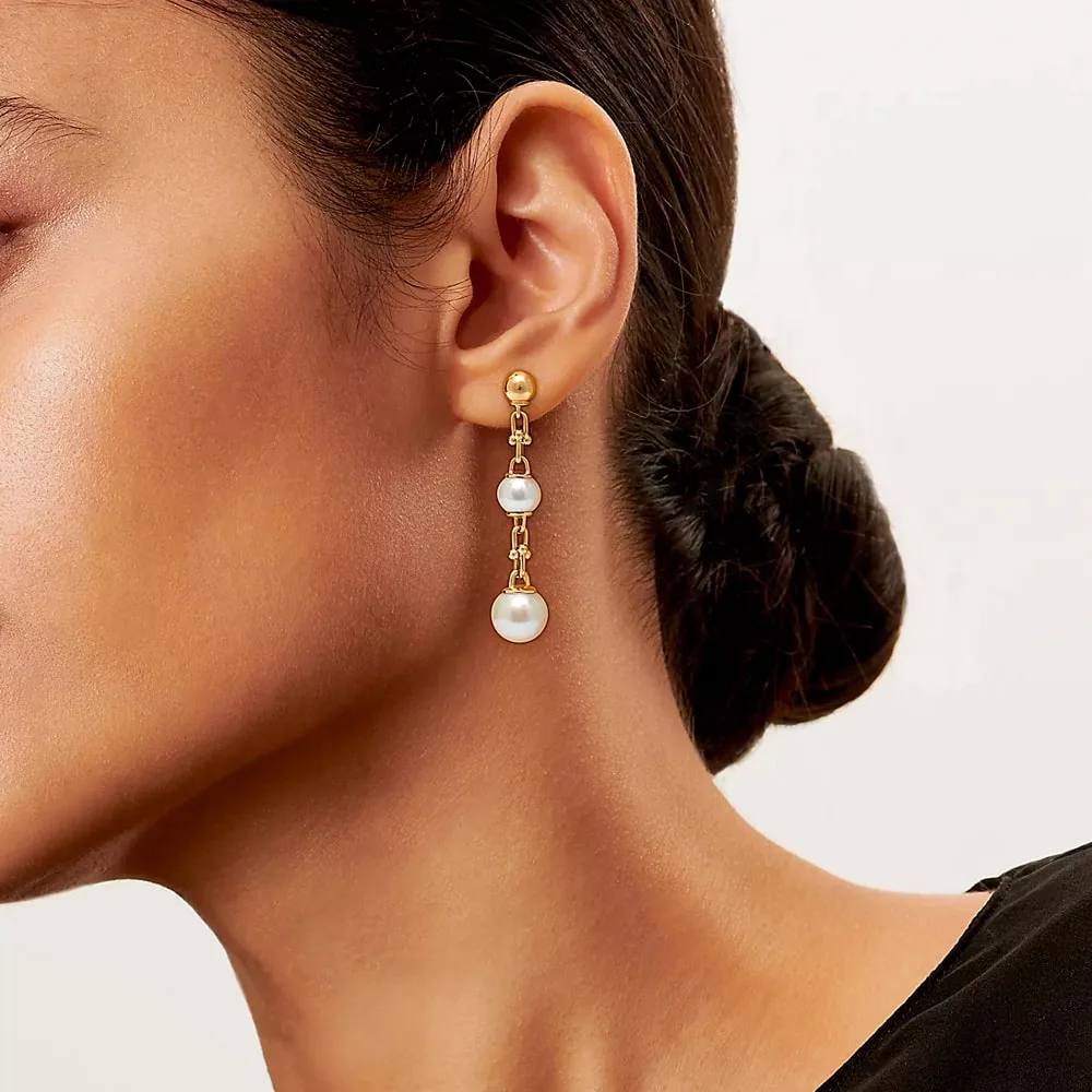 Triple Drop Link Earrings - Image 2